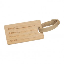Etichetă pentru bagaj din bambus, 7434013 - Beige