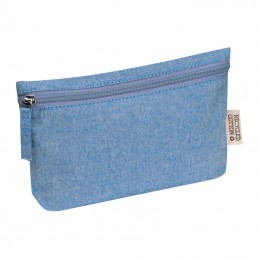 Etui din bumbac reciclat cu fermoar, 6431004 - Albastru
