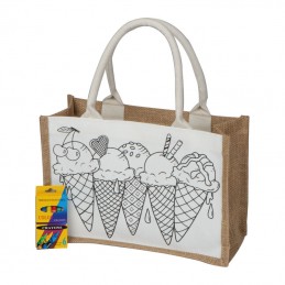 Sacosă de colorat din iuta, 6396513 - Beige