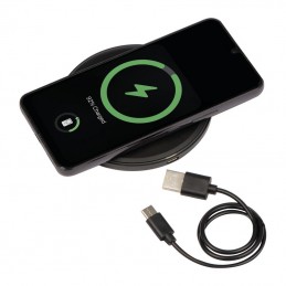 Încărcător wireless cu afișaj LED, 3424103 - Negru