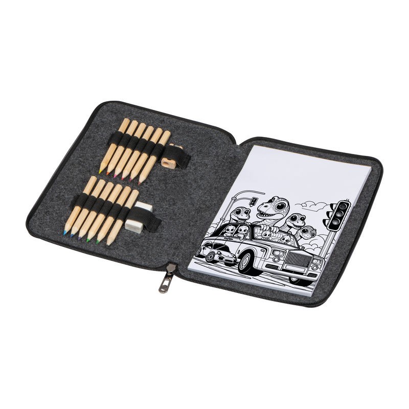 Set de desen în etui din pâslă, 2437877 - Gri-Argintiu Set de desen în etui din pâslă, 2437877 - Gri-Argintiu