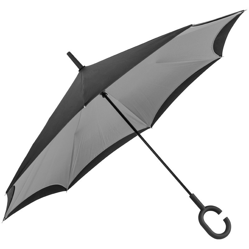 Umbrelă cu mâner ”C” - 4047607, Grey