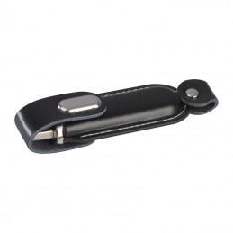 USB Stick with leather cover 4GB, 248903 - Negru