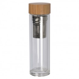 Sticlă cu dop din bambus - 6134366, Transparent