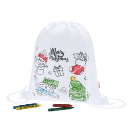 Taky, Rucsac de colorat, cu creioane cerate, de Crăciun, AP735449-01, alb