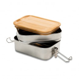 ALCORA double lunch box, silver - R08209.01
