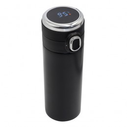 BOUNCE 420 ml vacuum mug with thermometer, black - R08438.02