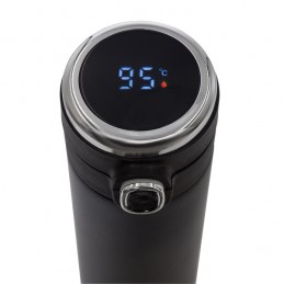 BOUNCE 420 ml vacuum mug with thermometer, black - R08438.02