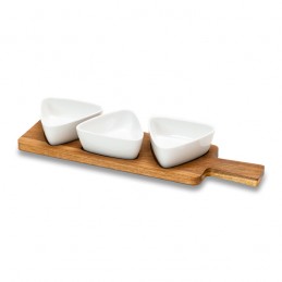 NARDO tray with bowls, white - R85316.06