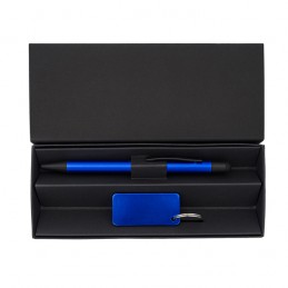 COUPLE pen and keychain gift set, blue - R02326.04