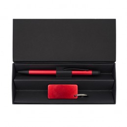COUPLE pen and keychain gift set, red - R02326.08