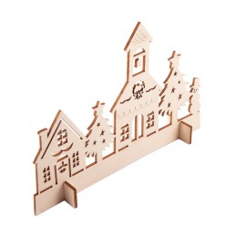 XMAS TOWN wooden cut-out Christmas decoration, beige - X91021.13