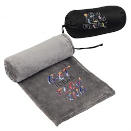 EDDIE blanket in pouch, grey - R08097.21