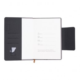 LEGAN notebook with pockets for business cards, black - R64257.02