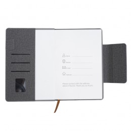 LEGAN notebook with pockets for business cards, grey - R64257.21