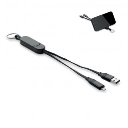 CABO, 60W Breloc cu cablu din ABS recicl, Negru - MO2443-03