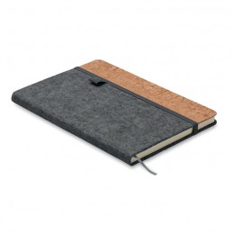 CORKBOOK, Caiet A5 RPET din plută, Gri Piatră - MO2553-15