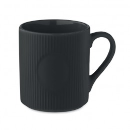RIBMUG, Cană ceramică mată cu nervuri 3, Negru - MO2397-03