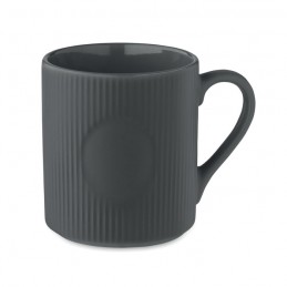RIBMUG, Cană ceramică mată cu nervuri 3, Gri Piatră - MO2397-15