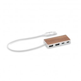 UBAH, Hub USB 4 porturi 27,5 cm, Lemn - MO2387-40