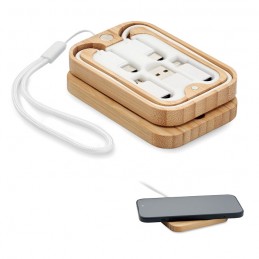 CHARGOO, Încărcător wireless 15W din bambus, Lemn - MO2450-40