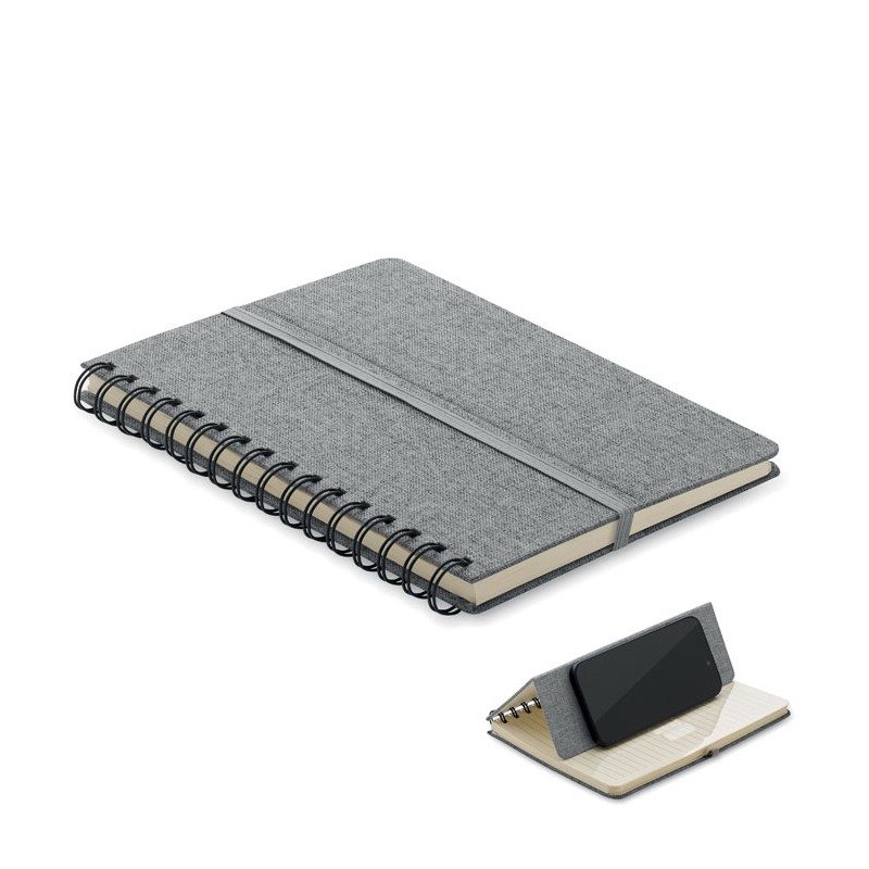 STRATA, Notebook A5 cu suport pentru telef, Gri - MO2522-07 STRATA, Notebook A5 cu suport pentru telef, Gri - MO2522-07