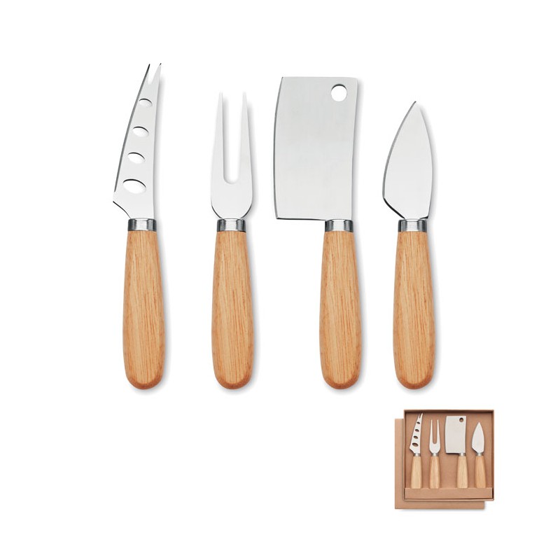 CAMEMBERT, Set de 4 cuțite de brânză, Lemn - MO2547-40 CAMEMBERT, Set de 4 cuțite de brânză, Lemn - MO2547-40