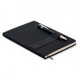 NOTA, Notebook A5 RPET cu pix, Negru - MO2469-03