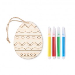 DREGG, Set de pictură cu ouă din lemn, Lemn - MO2501-40