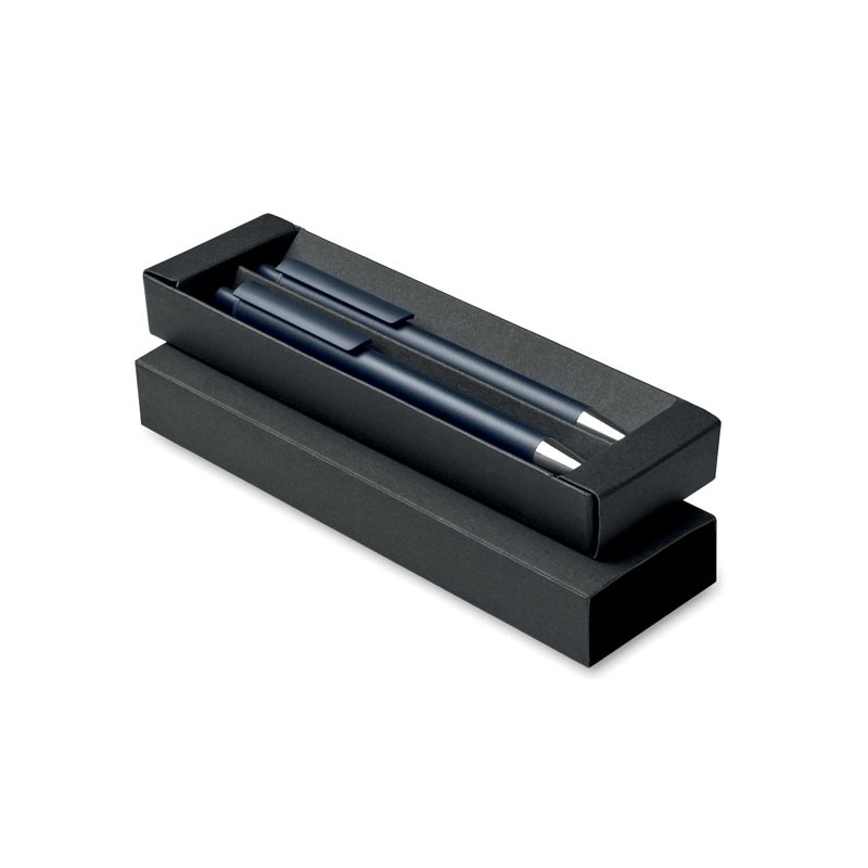 ORWELL, Set de stilouri din aluminiu recic, Albastru Marin Francez - MO2567-85 ORWELL, Set de stilouri din aluminiu recic, Albastru Marin Francez - MO2567-85
