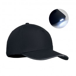LUZCAP, Șapcă din bumbac cu 5 panele și LE, Negru - MO2439-03