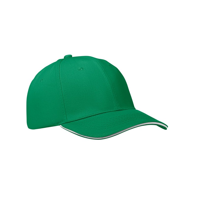 BUFFALO, Sapcă baseball 6 panele, Verde Prairie/Alb - MO1464-47 BUFFALO, Sapcă baseball 6 panele, Verde Prairie/Alb - MO1464-47