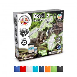 2 in 1 Fossil Excavation Kit IV. Joc educațional furnizat cu o pungă cadou nețesută (80 g/m²), Roz - 35826-102