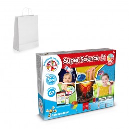 6 in 1 Super Science Kit II. Joc educațional furnizat cu o pungă cadou din hârtie kraft (100 g/m²), Alb - 35816-106