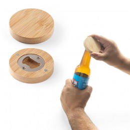 AMCHUR. Coaster din bambus cu decapsulator, Natural - 94573-160