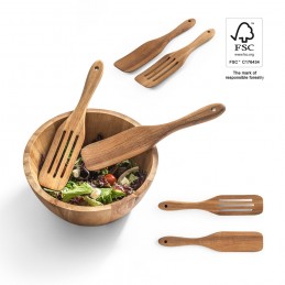BATALI. Set de două tacâmuri din lemn de salcâm, Natural inchis - 94291-170