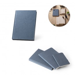 COFFEEPAD RIGID. Blocnotes A5 cu copertă rigidă realizată din deșeuri de coji de cafea (65%), Albastru - 93295-104