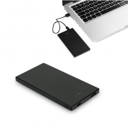 DENNING. Power bank subțire din oțel inoxidabil de 5'000 mAh, Negru - 97184-103