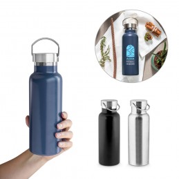 DUPLANTIS. Sticlă din oțel inoxidabil (90% reciclat) cu izolație în vid 750 mL, Albastru marin - 94345-134