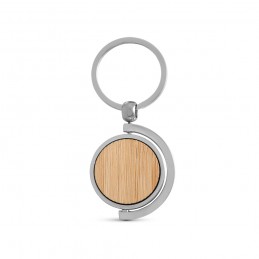 HOMER ROUND. Breloc rotund din bambus placat, Natural - 95071-160