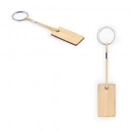 HOPPS. Breloc dreptunghiular din bambus cu șnur din PET, Natural - 95089-160