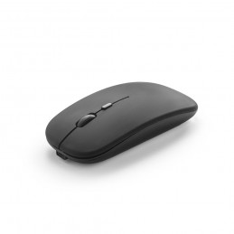 KHAN. Mouse fără fir cu baterie de 500mAh în 100% reciclat (100% rABS), Negru - 97129-103