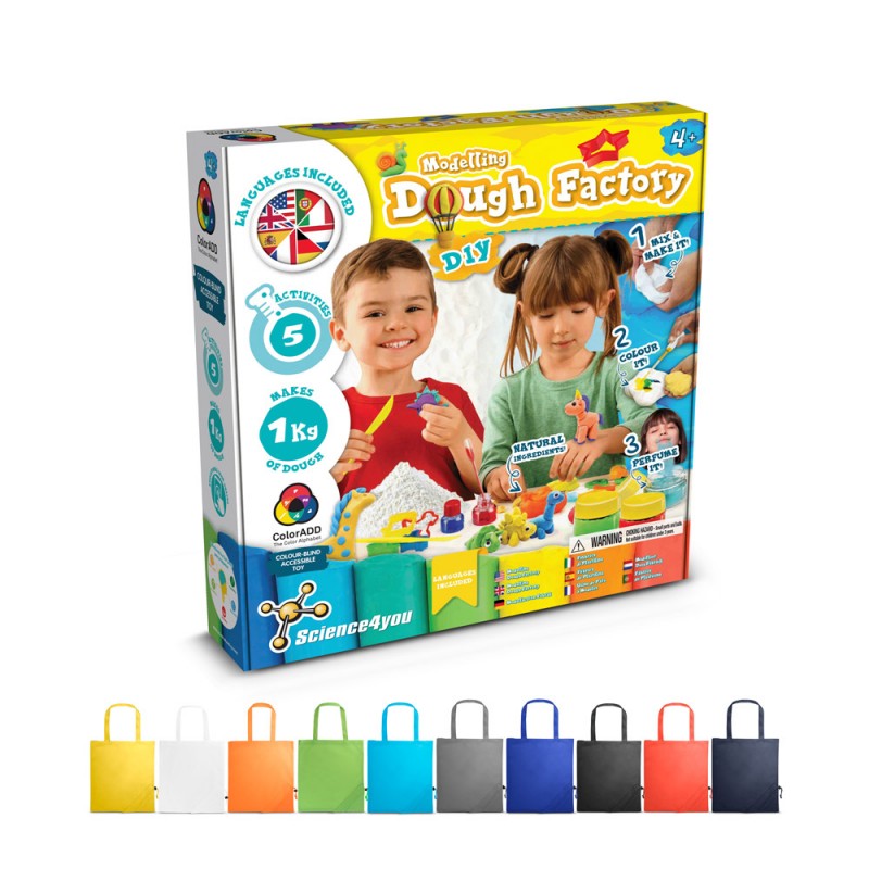 Modeling Dough Factory Kit II. Joc educațional furnizat cu o pungă de cadou pliabilă 190T, Albastru deschis - 35801-124 Modeling Dough Factory Kit II. Joc educațional furnizat cu o pungă de cadou pliabilă 190T, Albastru deschis - 35801-124