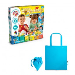 Modeling Dough Factory Kit II. Joc educațional furnizat cu o pungă de cadou pliabilă 190T, Albastru deschis - 35801-124