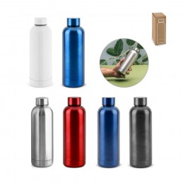ODIN METTALIC. Sticlă din oțel inoxidabil reciclat 90% 550 mL, Roșu - 94288-105