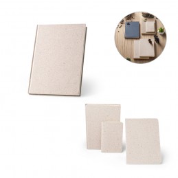 ORGANIC RIGID. Blocnotes A5 cu copertă dură realizată din materie organică de elefant (80%), Natural deschis - 93294-150