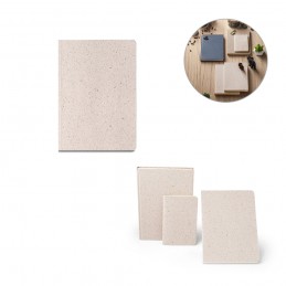 ORGANIC SEMI-RIGID. Blocnotes A5 cu copertă semirigidă din materie organică de elefant (80%), Natural deschis - 93288-150