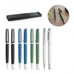 RE-LANDO-SET. Set de pix și roller cu corpul din aluminiu reciclat (100% rAL), Albastru - 91778-104