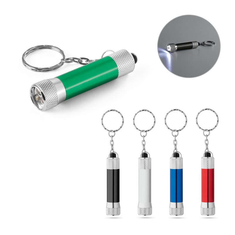 RE-LERGAN. Breloc din aluminiu (92% reciclat) cu lanternă LED cu 3 lumini, Albastru Royal - 95092-114 RE-LERGAN. Breloc din aluminiu (92% reciclat) cu lanternă LED cu 3 lumini, Albastru Royal - 95092-114