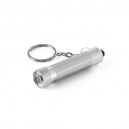 RE-LERGAN. Breloc din aluminiu (92% reciclat) cu lanternă LED cu 3 lumini, Argintiu satinat - 95092-127